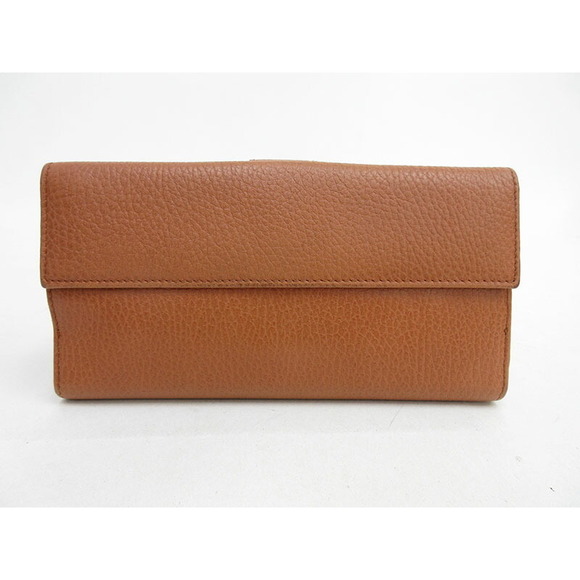 Gucci Double Hook Long Wallet Brown Leather - Picture 2 of 11
